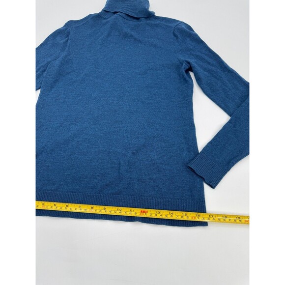 Pendleton Turtleneck Sweater Women's Medium Blue Long Sleeve 100% Merino Wool - Picture 9 of 12